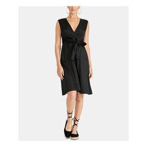 RACHEL ROY Womens Belted Sleeveless Knee Length Wear To Work Fit + Flare Dress